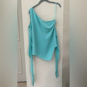 Naked Zebra Turquoise Asymmetrical Camisole